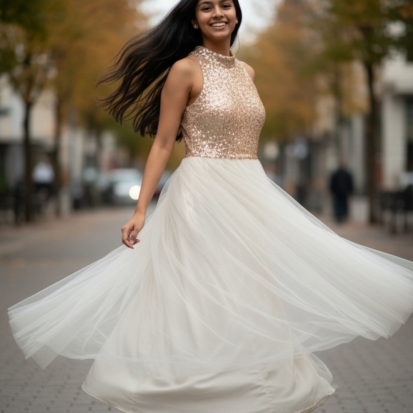 Speechless Other - Speechless Sz 10 Children's Flower Girl Jr Bridesmaid Dress Champagne & Cream